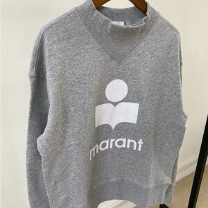 Isabel Marant light gray crewneck with white logo